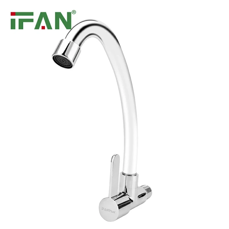 Mae faucet cegin yn cynnal sinciau sengl a deuol